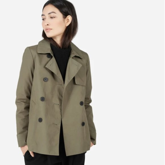 Everlane Jackets & Blazers - Everlane Swing Trench coat jacket in Sage green